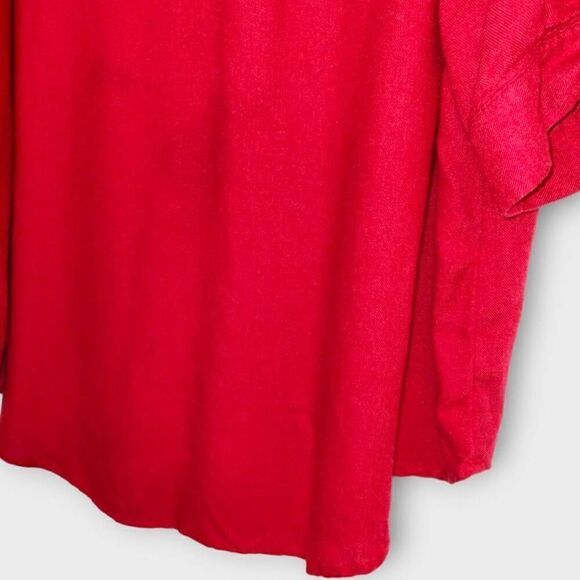 Torrid Womens Top Sz 2X Red Rayon Long Sleeves Tabs Pullover Normcore Sportswear - Picture 6 of 11